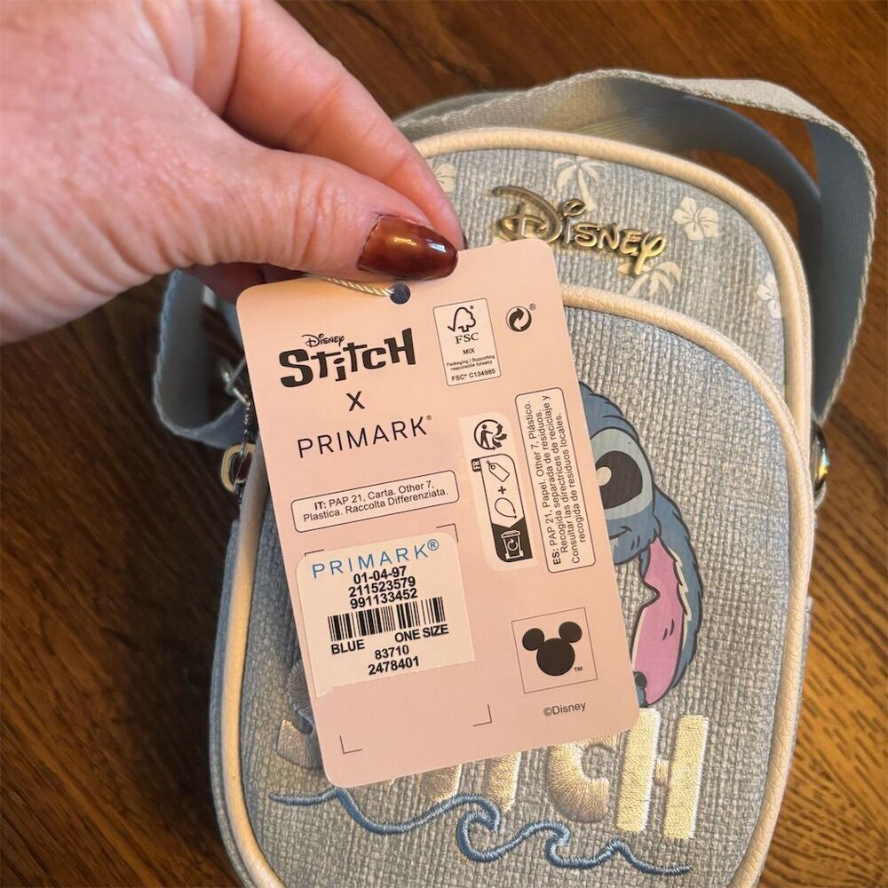Disney X Primark Stitch Light Blue Crossbody Bag Unisex Adults - Picture 9 of 15